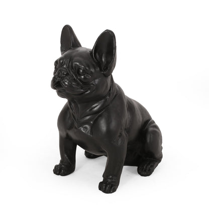 Outdoor French Bulldog garden statue by HouseOfZazla in black finish on Tampa Home & Garden Store