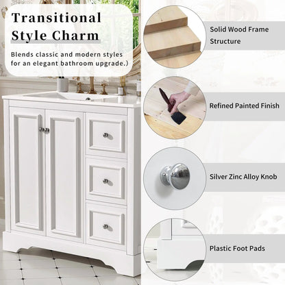 Bathroom Vanity with Sink and Soft-Close Doors