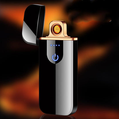 Stevvex plasma lighter dual arc, black body with rose gold top, USB rechargeable on Tampa Home & Garden Store