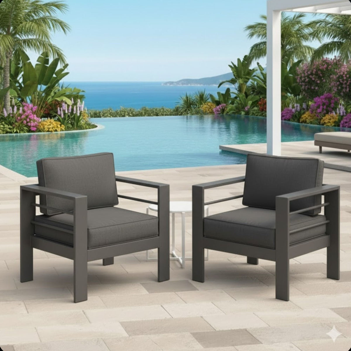 All Weather Patio Chairs and Thick Foam Cushions