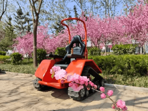 All-terrain electric wheelchair red with black seat and track wheels by DONJOHNSTYLE4URHOME on Tampa Home & Garden Store