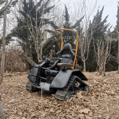 Allterain electric wheelchair by DONJOHNSTYLE4URHOME with black seat, orange roll bar, tracked wheels on Tampa Home & Garden Store