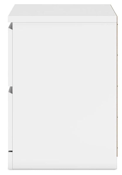 Onita - Two Drawer Night Stand white finish accent nightstand on Tampa Home & Garden Store