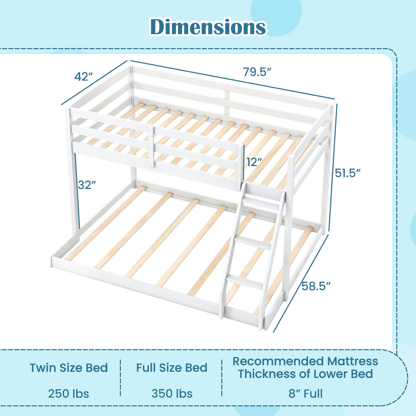 Twin Over Full Bunk Bed Low Floor Bunk Bed Frame