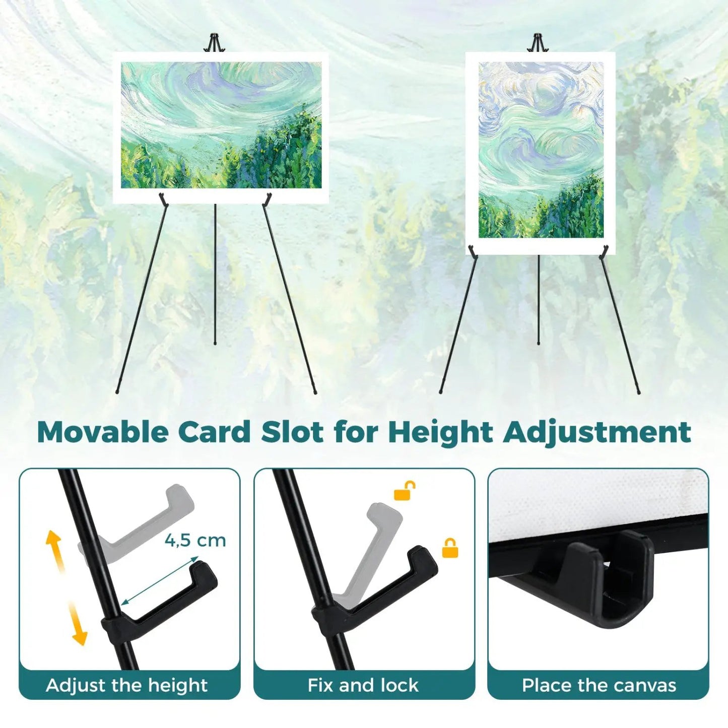 Sturdy 166 cm Metal Easel Stand Set 6 Pack