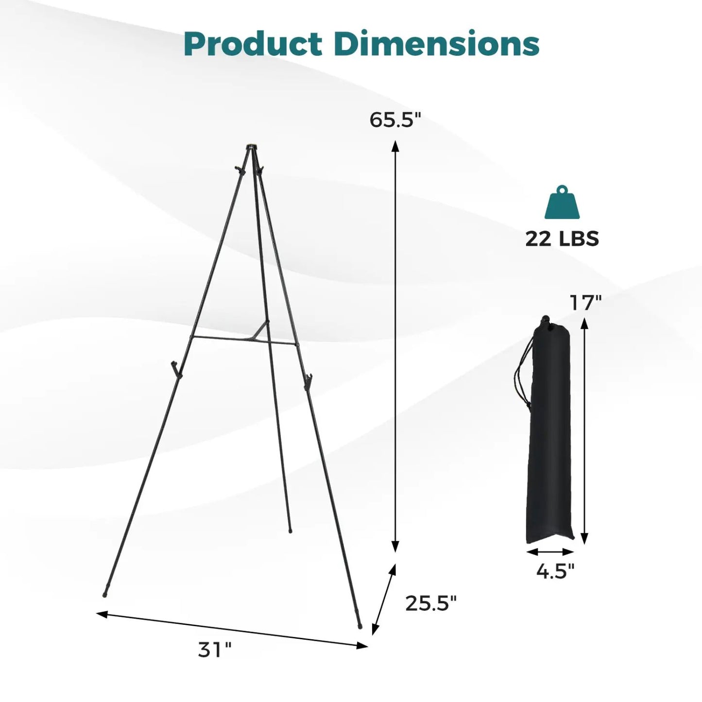 Sturdy 166 cm Metal Easel Stand Set 6 Pack