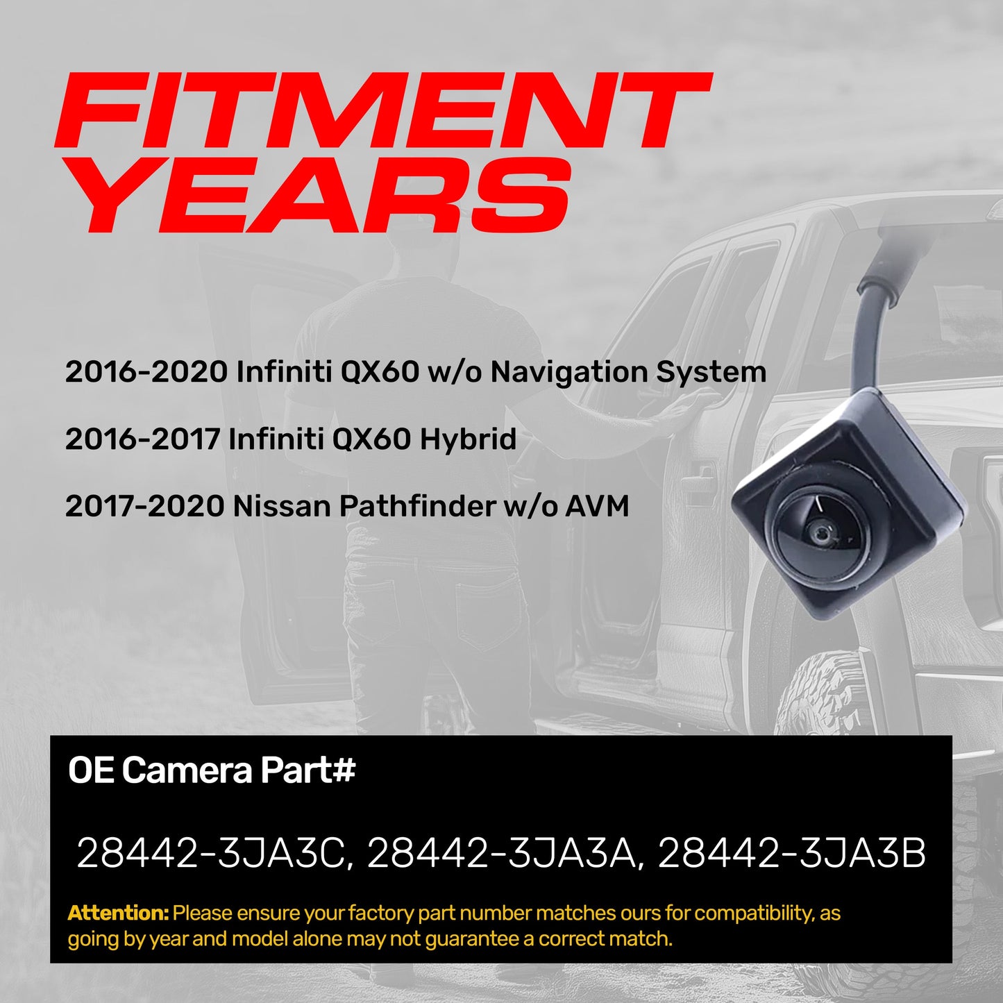Master Tailgaters OE backup camera for QX60 2016-2020 Pathfinder 2017-2020 28442-3JA3A/3JA3B/3JA3C on Tampa Home & Garden Store