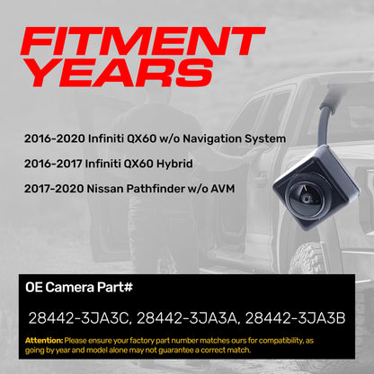 Master Tailgaters OE backup camera for QX60 2016-2020 Pathfinder 2017-2020 28442-3JA3A/3JA3B/3JA3C on Tampa Home & Garden Store