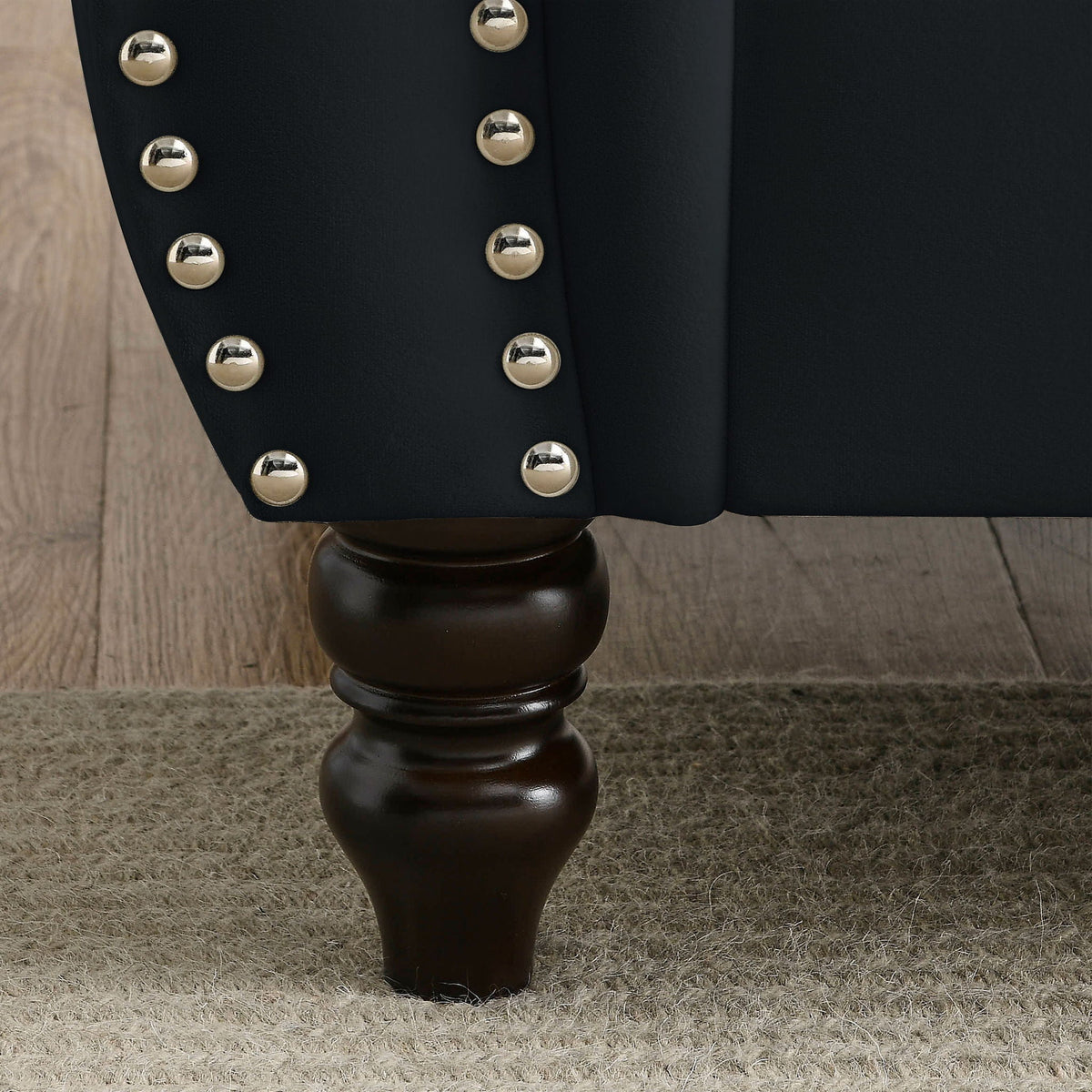Chesterfield Sofa With Nailhead Trim and Cushions