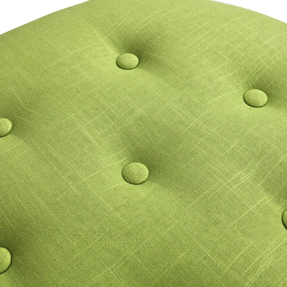 Yolanda round lime green upholstered ottoman with button tufting Unique Piece Furniture on Tampa Home & Garden Store