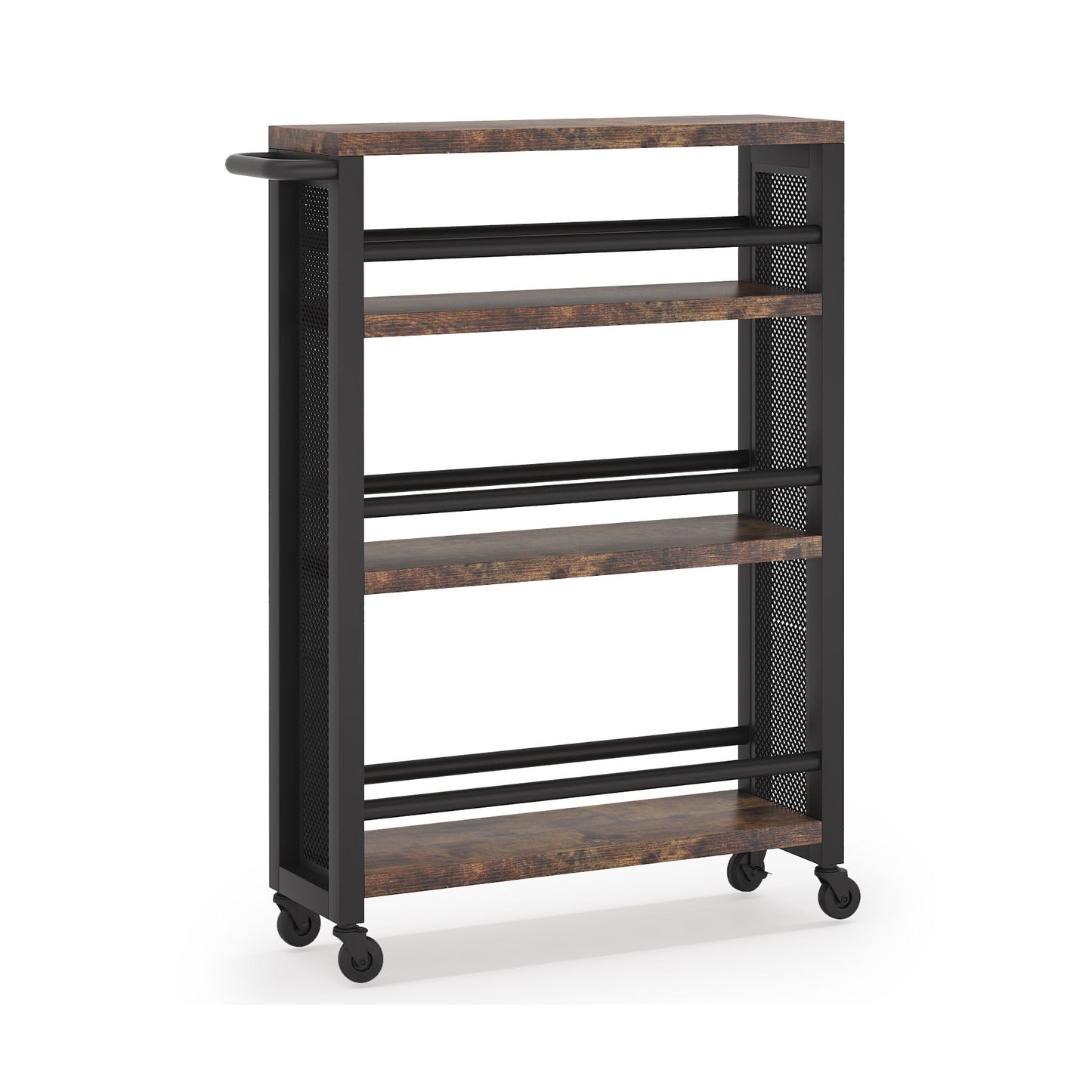 Narrow 4 Tier Rolling Kitchen Storage Cart