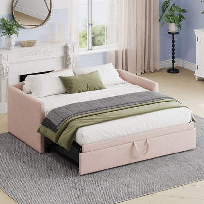 Upholstered Daybed with a Pop Up Trundle Sofa