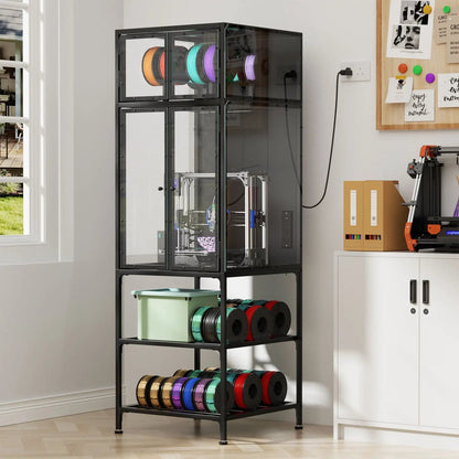 3D Printer Cabinet with Filament Storage and Bar
