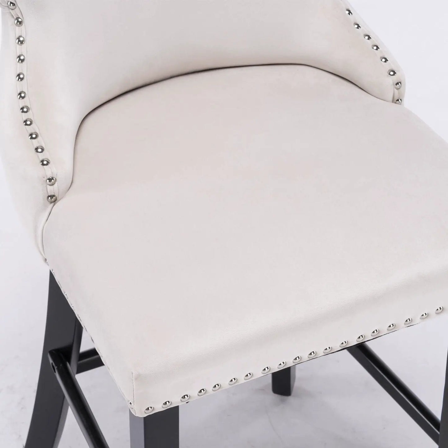 Contemporary Wing-Back Barstools with Tufting