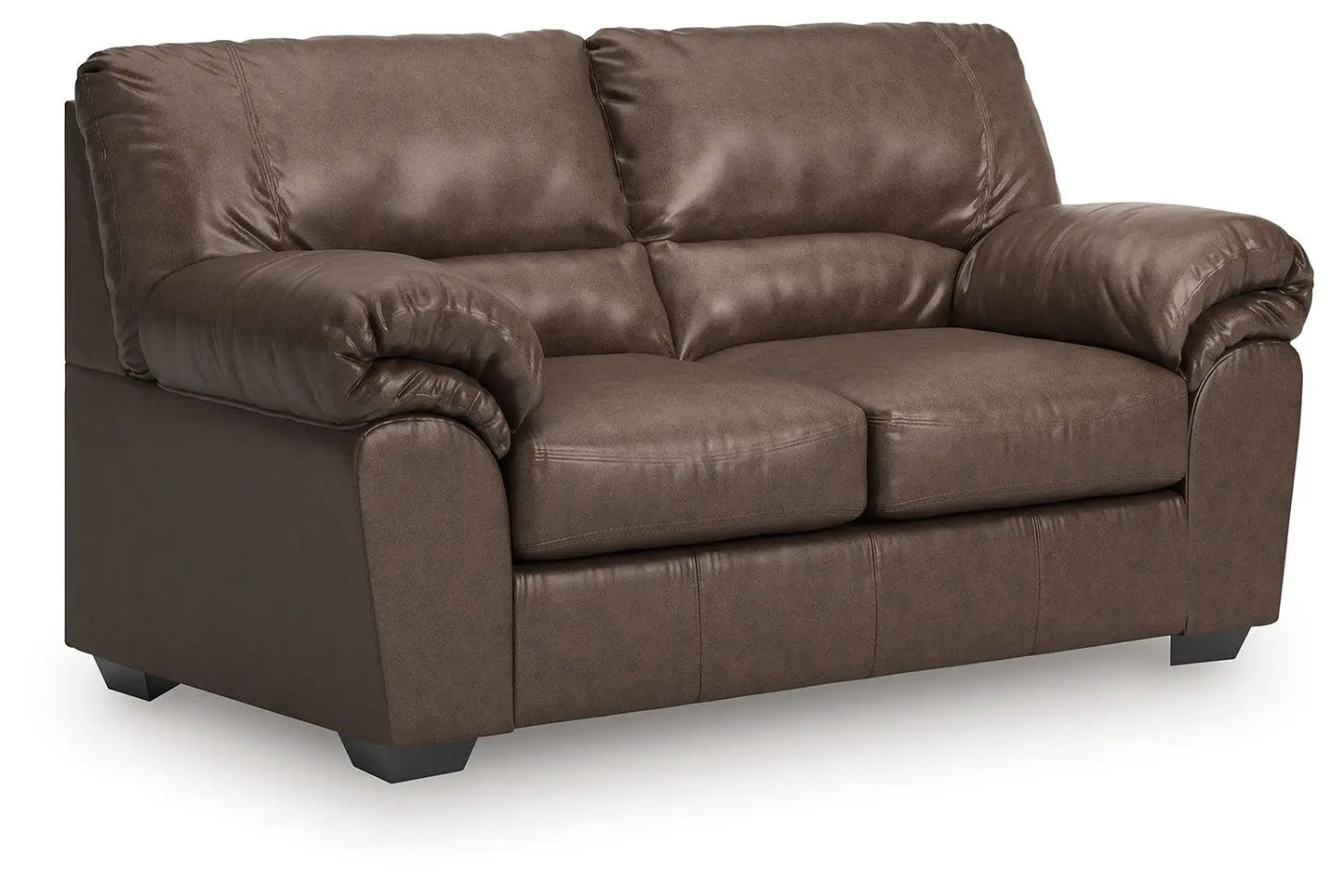 WillowBend Faux Leather Loveseat Jumbo Stitching