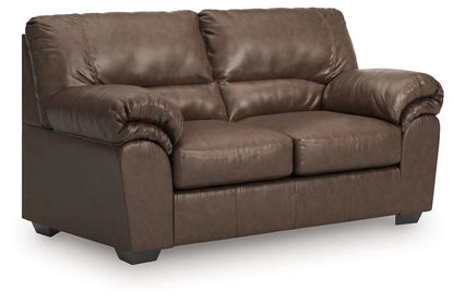 WillowBend Faux Leather Loveseat Jumbo Stitching