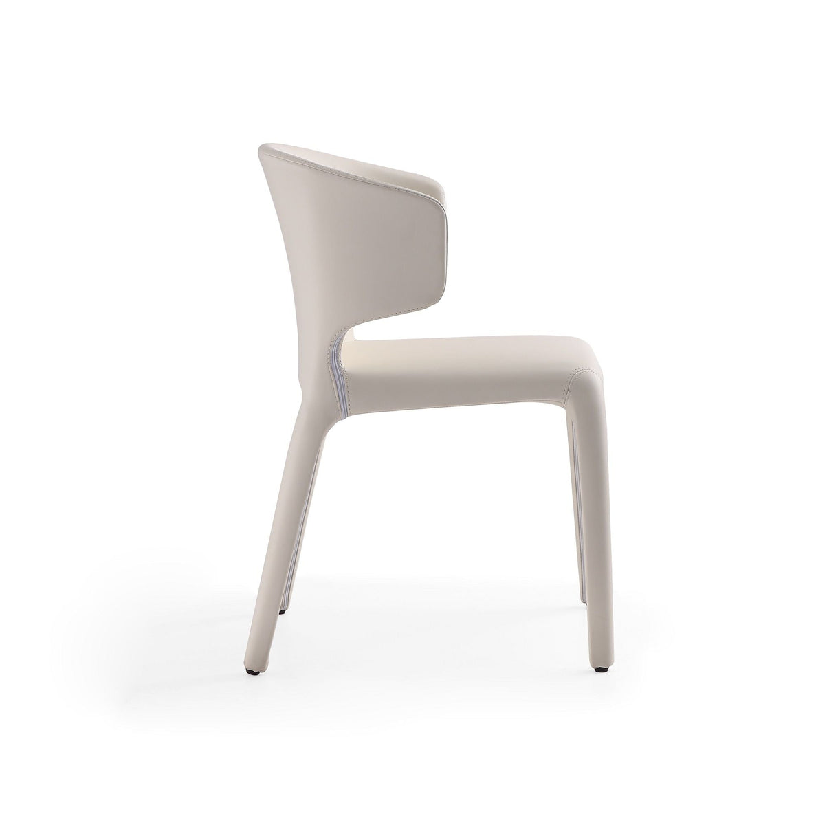 Conrad dining chair set of 2 with cream faux-leather seat and back, metal frame on Tampa Home & Garden Store