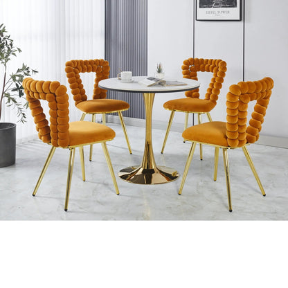 Modern Chair With Iron Tube Legs and Cushions