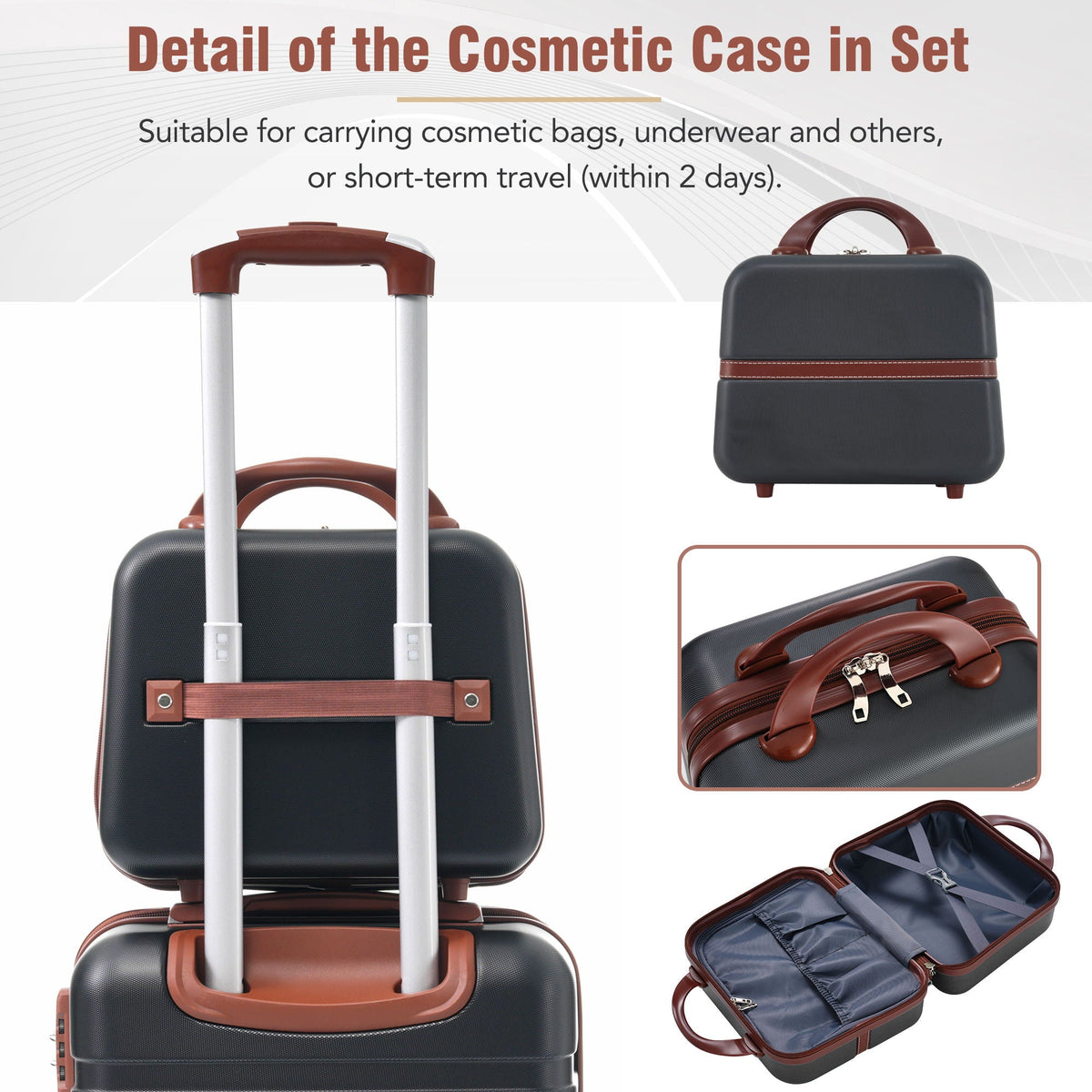 HouseOfZazla hardshell luggage set with 20/24-inch spinner suitcases and cosmetic case TSA lock on Tampa Home & Garden Store