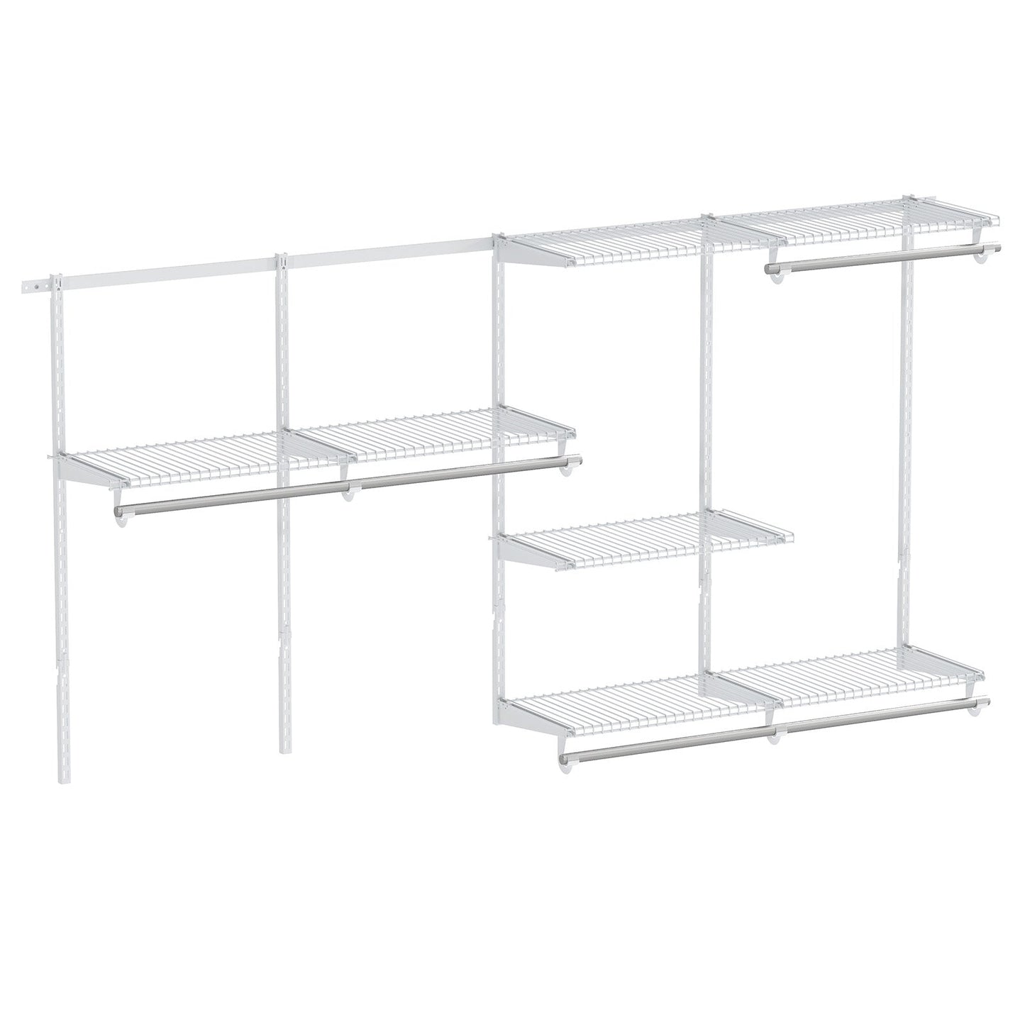 Closet System 4-8 FT Wall-Mounted Closet Shelves and Rod