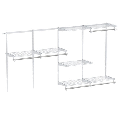 Closet System 4-8 FT Wall-Mounted Closet Shelves and Rod