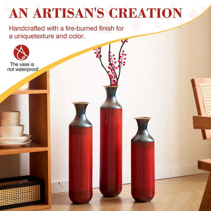 Modern Droplet Floor Vase Set In Three Pieces