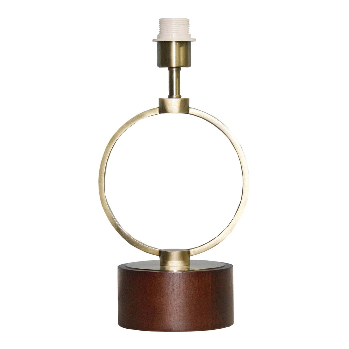 Nordic bedroom table lamp with grid metal circle, brass ring, wood base HouseOfZazla on Tampa Home & Garden Store