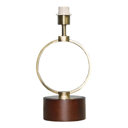 Nordic bedroom table lamp with grid metal circle, brass ring, wood base HouseOfZazla on Tampa Home & Garden Store