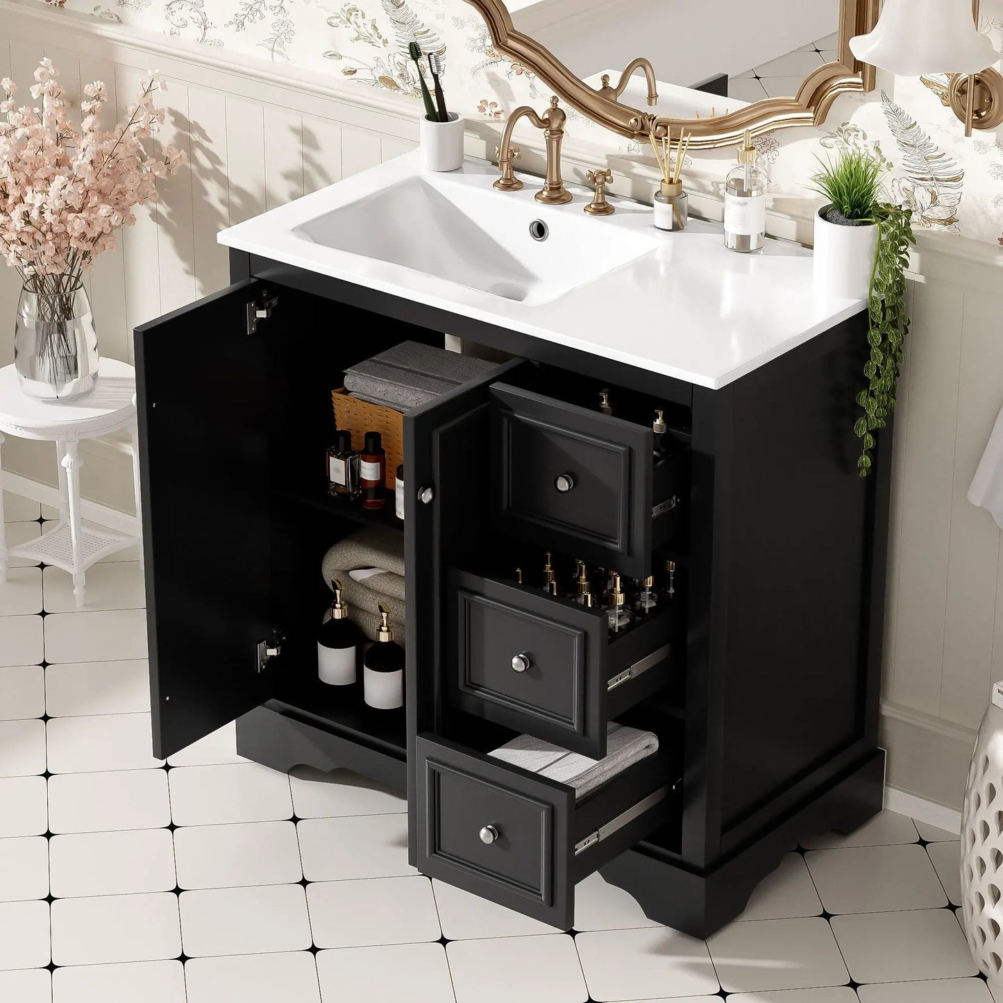 Bathroom Vanity with Sink and Soft-Close Doors