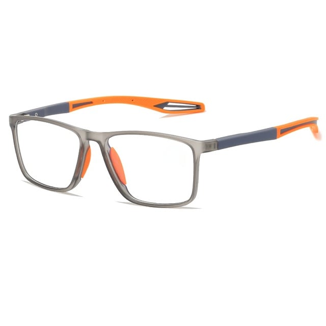 Titanium Progressive Reading Glasses Moktan Sabai with gray frame and blue temples on Tampa Home & Garden Store