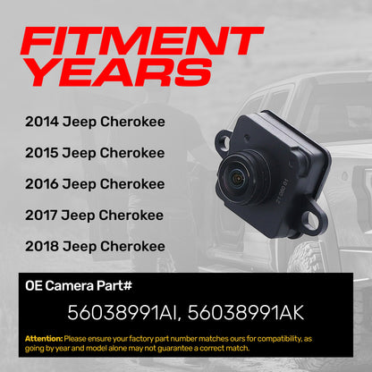 OEM backup camera for Jeep Cherokee 2014-2018 Master Tailgaters black 56038991AI/AK on Tampa Home & Garden Store