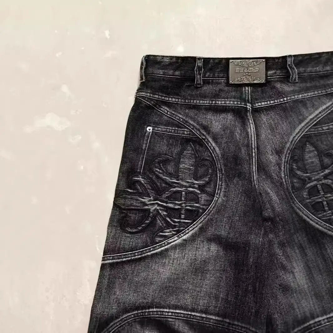 High Street Distressed Washed Black And Gray Jeans by FLIPSTYLEZLLC, dark denim with pockets on Tampa Home & Garden Store