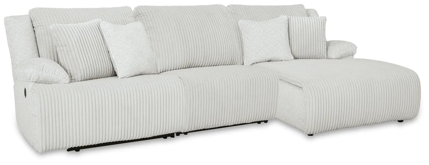 Top Tier Corduroy Reclining Sectional with Chaise