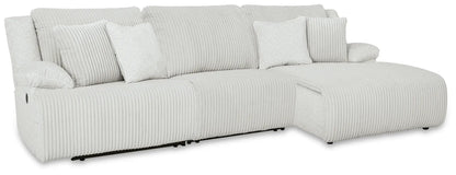 Top Tier Corduroy Reclining Sectional with Chaise