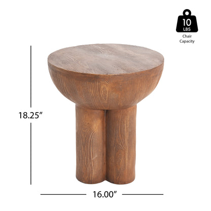 Iris Three-Legged Wood-Grain Side Table by HouseOfZazla, round natural wood top on Tampa Home & Garden Store