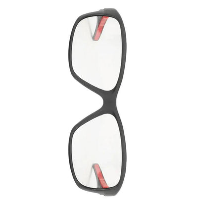 Night vision polarized glasses black rectangular frame with red temple accents on Tampa Home & Garden Store