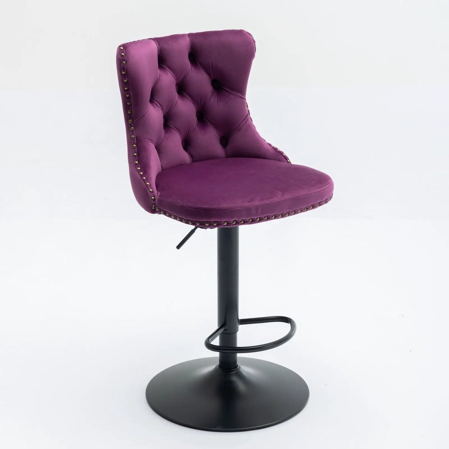 Swivel Bar Stools Adjustable Height Tufted Back