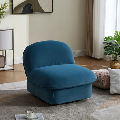 Pumpkin Shaped Swivel Accent Chair Living Room