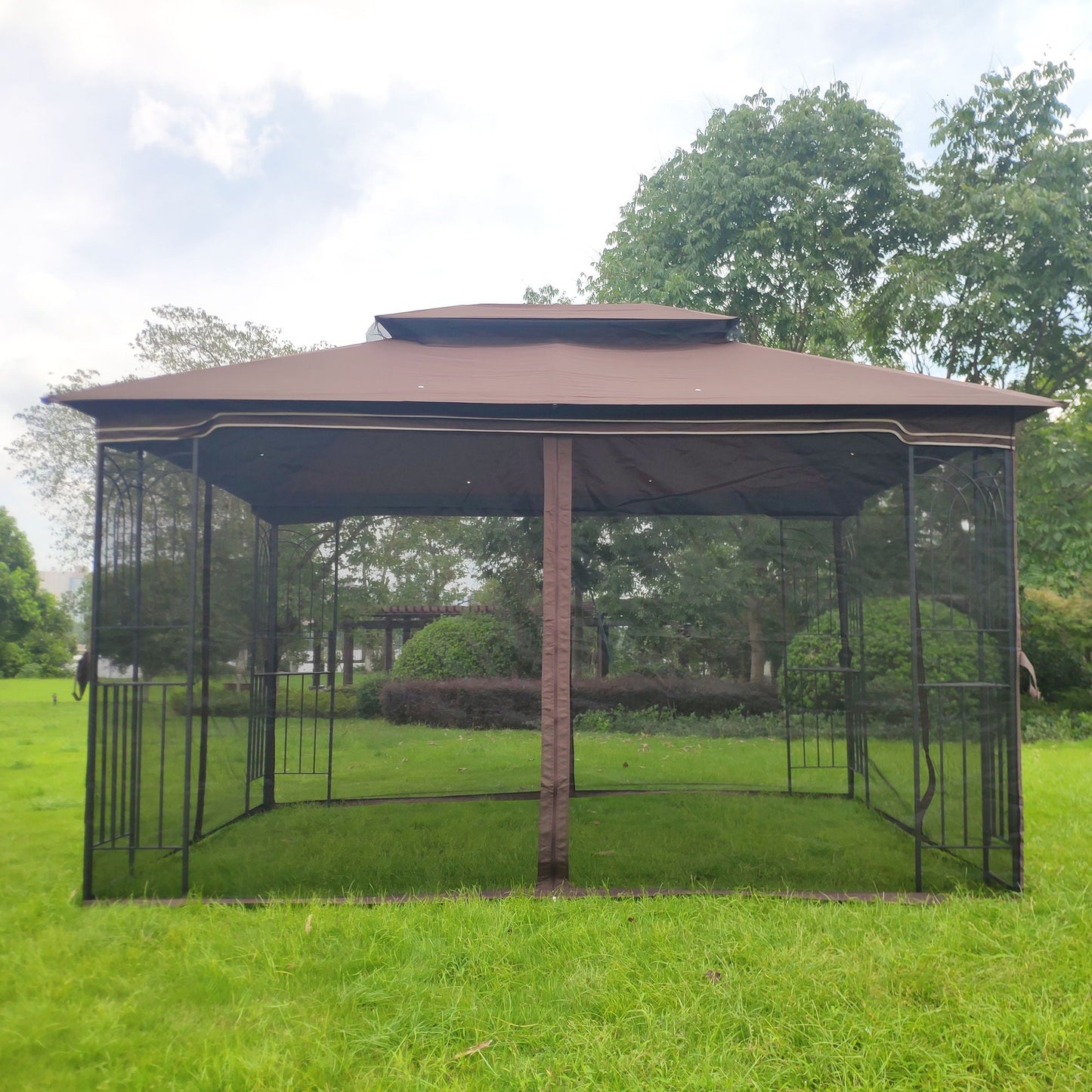 13x10 Outdoor Gazebo Canopy With Double Roof