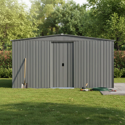 13x11 Outdoor Metal Storage Shed and Roof