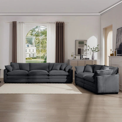 Elegant Sectional Sofa Set with Deep Seats