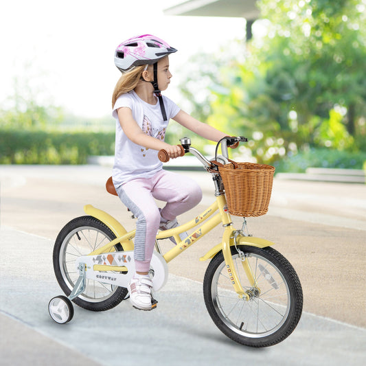 16 Inch Kids Bike Adjustable Bicycle with Reflectors and Bell for Children 4-7 Years Old-16 inches - Tampa Home & Garden Store