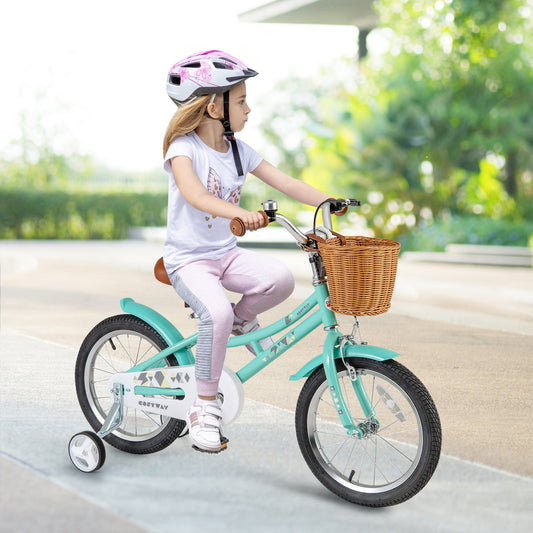 16 Inch Kids Bike Bicycle with Training Wheels and 2 Brake System Ages 4-7 Years Old-16 inches - Tampa Home & Garden Store
