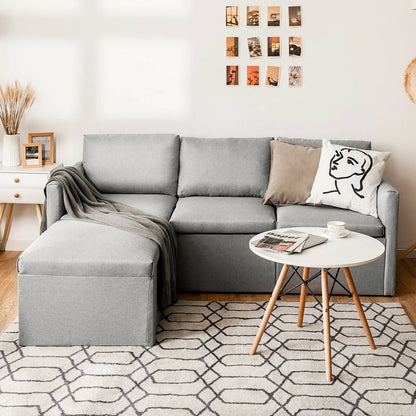 Convertible L-Shaped Sofa with Reversible Chaise