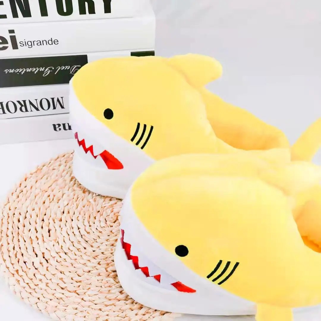 Warm Shark Womens Plush Slippers For Home Comfort
