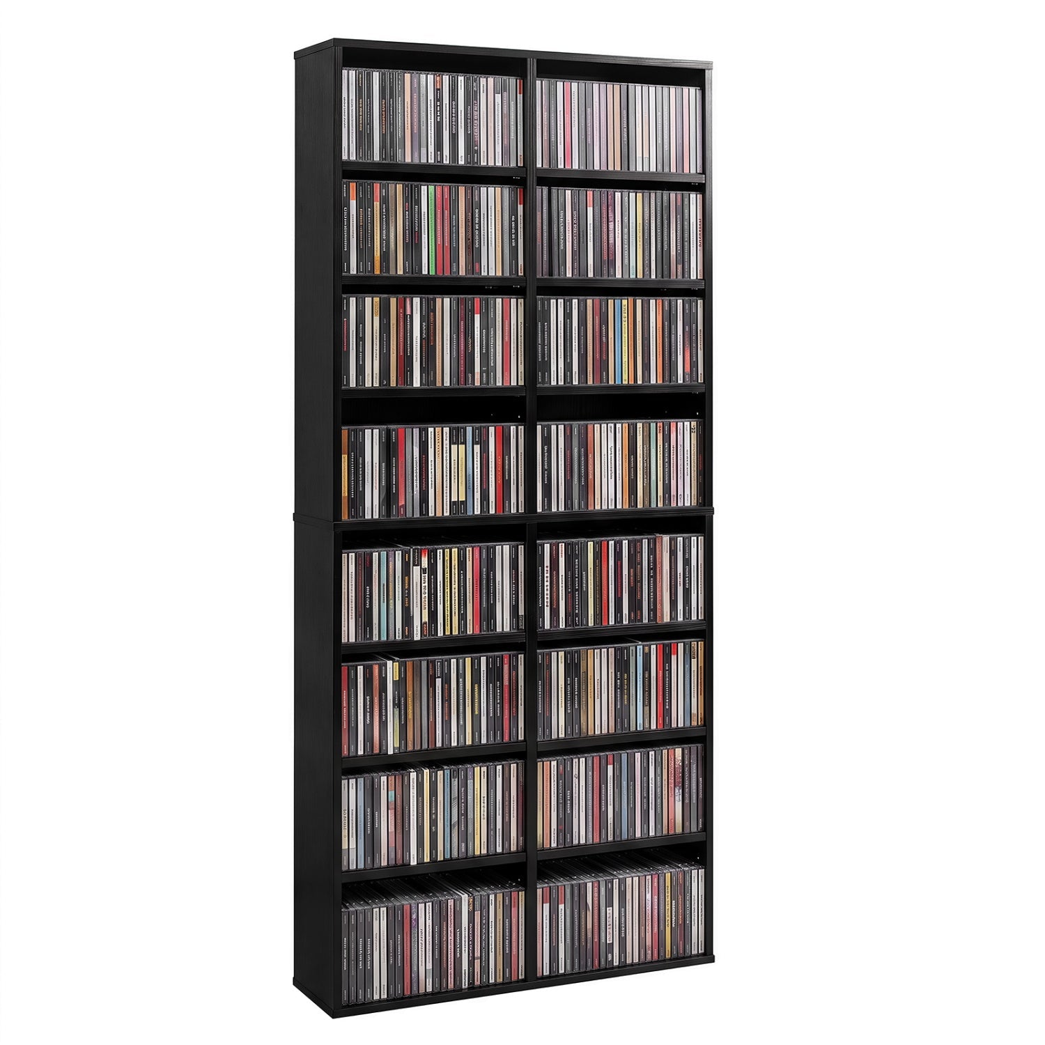 16-compartment CD storage unit, DirectDeals, black 54in bookcase with adjustable shelves on Tampa Home & Garden Store