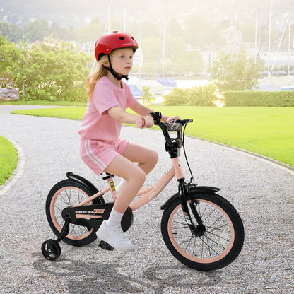 Kids Bike 12-18 Inch With Training Wheels Pink