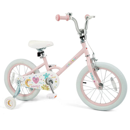 Kids Bike 12 To 18 Inch With Training Wheels Pink