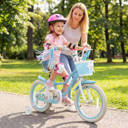 Kids Mermaid Bike 12 to 20 Training Wheels Basket