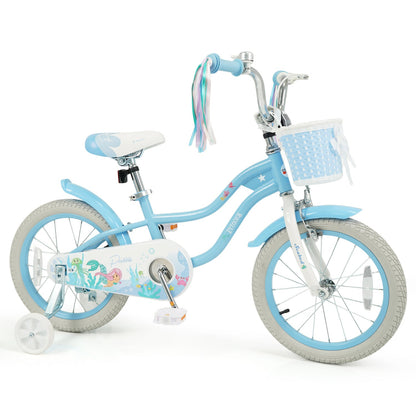 Kids Mermaid Bike 12 to 20 Training Wheels Basket